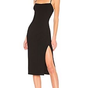 Cinq A Sept Cairen side slit stretch slip dress size 8 fitted flattering NYE